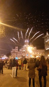 Fireworks at Palacio de Cibeles