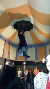 Wax Mary Poppins on the ceiling